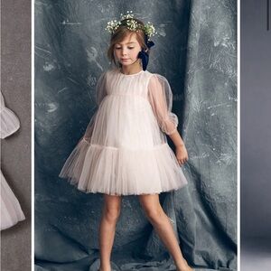 Nellystella Alice baby girls dress gown orchid ice